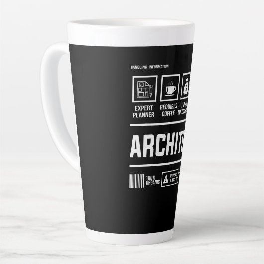 Architect die de Mannen geschenk van de informatie Latte Mok (Linkerhoek)