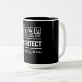 Architect die de Mannen geschenk van de informatie Tweekleurige Koffiemok (Voorkant rechts)