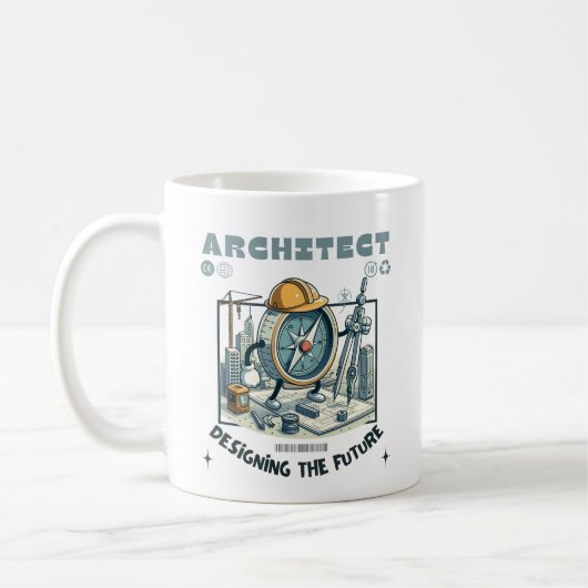 Architect die de toekomst ontwerpt koffiemok (Links)