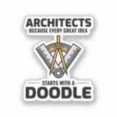 Architect Doodles Interieurontwerp Innovatie Grapp Sticker (Voorkant)