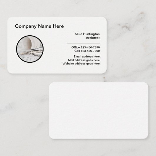 Architect Drafting Logo Thema Visitekaartje (Voorkant / Achterkant)