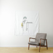 Architect eenvoudige one line art continu wandkleed (In situ)