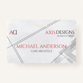 Architect Employee Name Badge met Blauwdruk