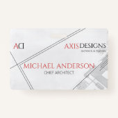 Architect Employee Name Badge met Blauwdruk (Achterkant)