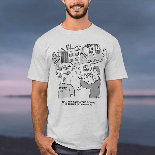 Architect en bouwer die naar de plannen van het Hu T-shirt