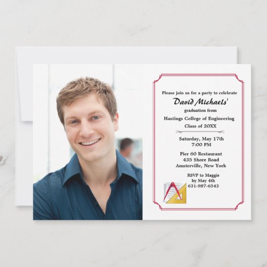 Architect en Engineering Photo Afstuderen nodigt u Kaart (Voorkant)