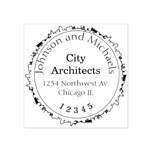 Architect en Stadsbouwer/Constructeur Rubberstempel (Afrduk)