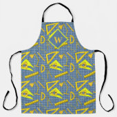 Architect en tekenaar Old School Tools Patterned Schort (Voorkant)