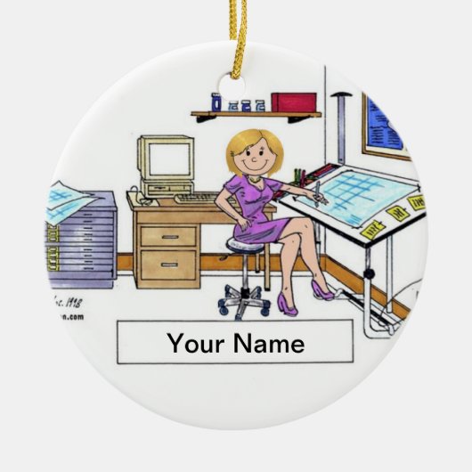 Architect/Engineer - Female Keramisch Ornament (Voorkant)