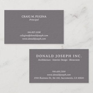 Architect Firm Business Card in Fossil Gray Visitekaartje