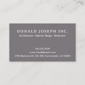 Architect Firm Business Card in Fossil Gray Visitekaartje (Achterkant)