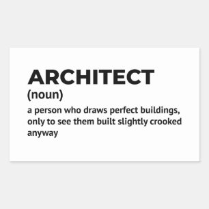 Architect Functie Titel Grappige Betekenis Rechthoekige Sticker