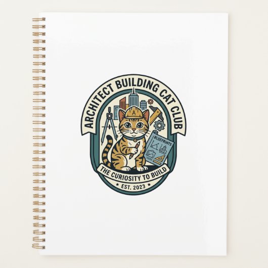 Architect Gebouw Kat Kat Grafische Tee Art - Archi Planner (Voorkant)