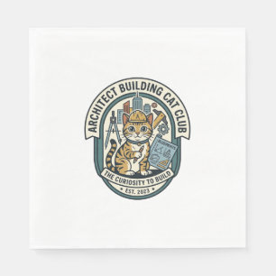 Architect Gebouw Kat Kat Grafische Tee Art - Archi Servet