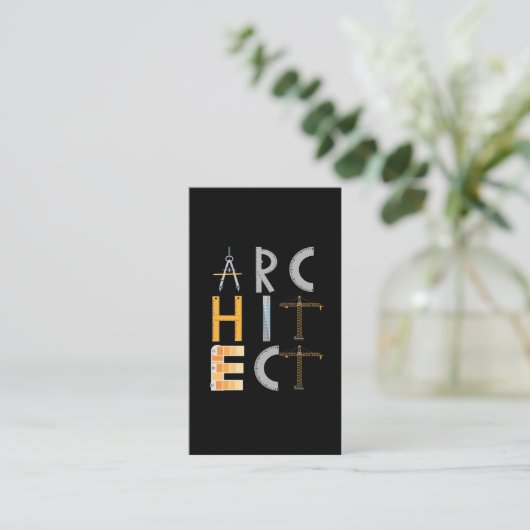 Architect geeft studenten architectuur visitekaartje (Staand voorkant)