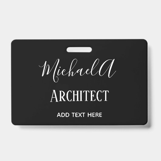 ARCHITECT Gepersonaliseerde Geschenken Klassiek Zw Badge (Voorzijde)