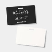 ARCHITECT Gepersonaliseerde Geschenken Klassiek Zw Badge (Voor- en achterkant)