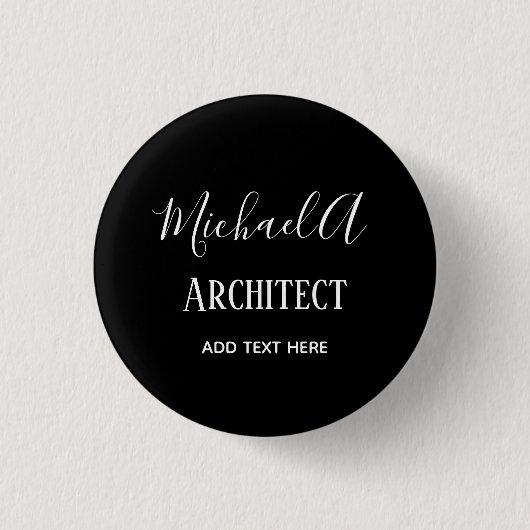 ARCHITECT Gepersonaliseerde Geschenken Klassiek Zw Ronde Button 3,2 Cm (Voorkant)