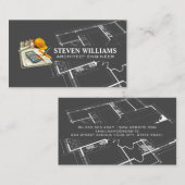 Architect gereedschap | Blauwdrukken | Hoofdaannem Visitekaartje (Voorkant / Achterkant)