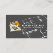 Architect gereedschap | Blauwdrukken | Hoofdaannem Visitekaartje (Voorkant)