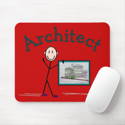 Architect Gifts—Stick Person Design Muismat (Met muis)