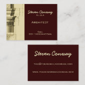 Architect ~ Gothisch architectuurontwerp Visitekaartje (Voorkant / Achterkant)
