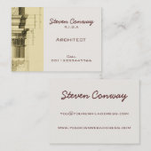 Architect ~ Gothisch architectuurontwerp Visitekaartje (Voorkant / Achterkant)