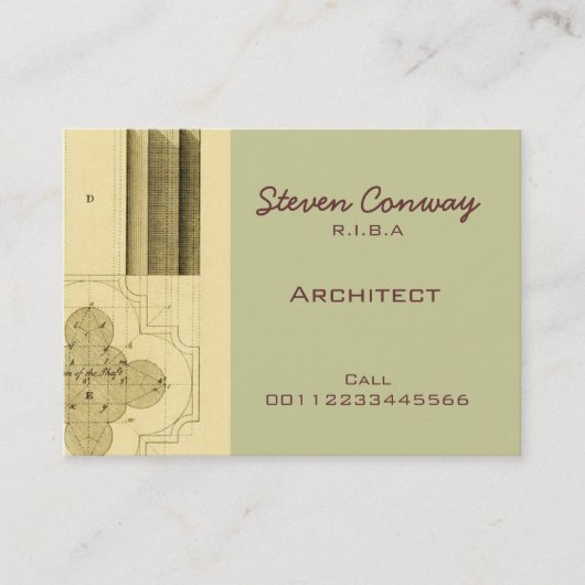 Architect ~ Gothisch architectuurontwerp Visitekaartje (Voorkant)