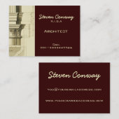 Architect ~ Gothisch architectuurontwerp Visitekaartje (Voorkant / Achterkant)