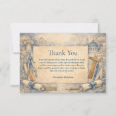 Architect Graduation Blueprint Design Bedankkaart (Voorkant)