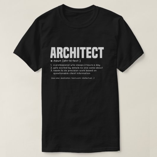 ARCHITECT grappige definitie T-shirt (Design voorkant)