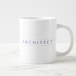 ARCHITECT Grote Witte Mok / Navy Blauwe