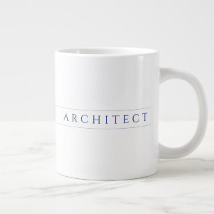 ARCHITECT Grote Witte Mok / Navy Blauwe