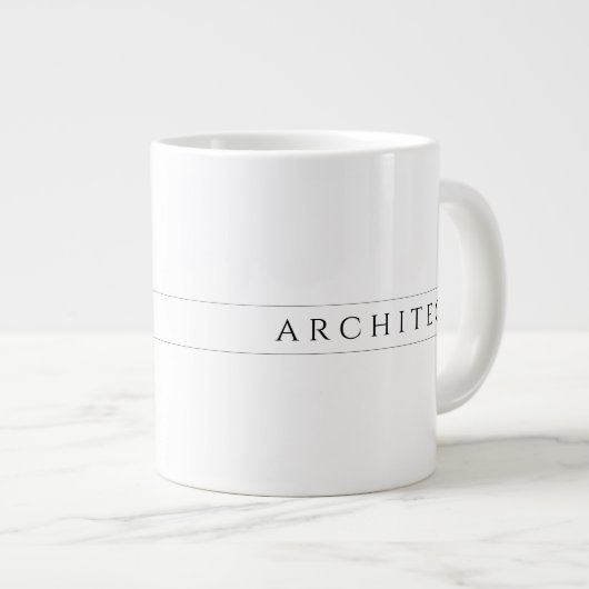 ARCHITECT Grote Witte Mok / Zwart (Voorkant rechts)