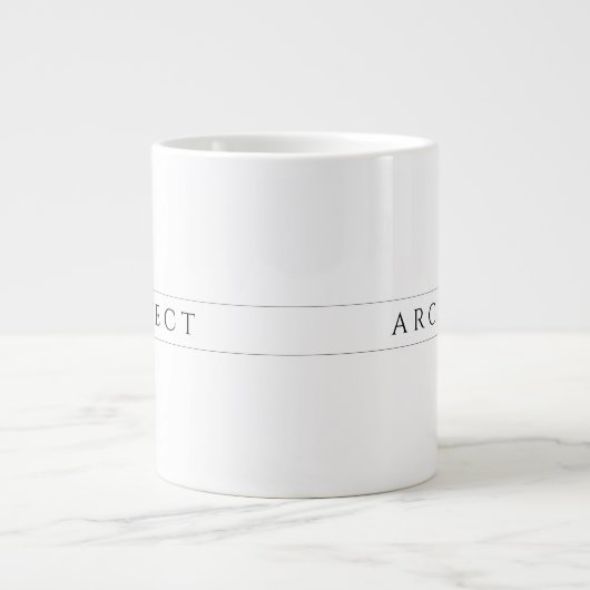 ARCHITECT Grote Witte Mok / Zwart (Voorkant)