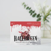 Architect Halloween Zombie & Bloed Groeten Feestdagenkaart (Staand voorkant)