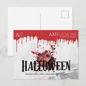 Architect Halloween Zombie & Bloed Groeten Feestdagenkaart (Voorkant / Achterkant)