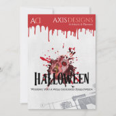 Architect Halloween Zombie & Bloed Groeten Feestdagenkaart (Voorkant)