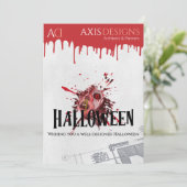 Architect Halloween Zombie & Bloed Groeten Feestdagenkaart (Staand voorkant)