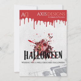 Architect Halloween Zombie & Bloed Groeten Feestdagenkaart