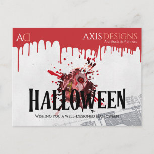 Architect Halloween Zombie & Bloedgroeten Feestdagenkaart