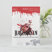 Architect Halloween Zombie & Bloedgroeten Feestdagenkaart (Staand voorkant)