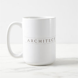 ARCHITECT Hoge Witte Keramische Mok / Sepia