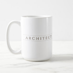 ARCHITECT Hoge Witte Keramische Mok / Sepia
