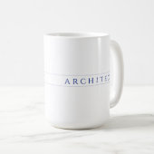 ARCHITECT Hoge Witte Mok / Marineblauw (Voorkant rechts)