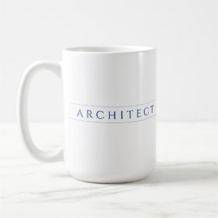 ARCHITECT Hoge Witte Mok / Marineblauw