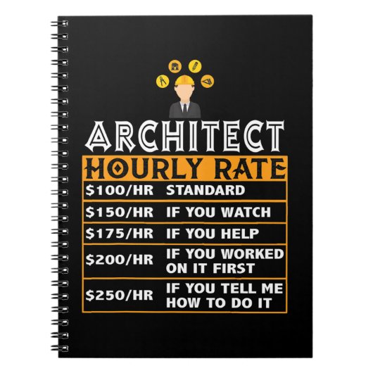 Architect Hourly geeft een schamele prijs voor een Notitieboek (Voorkant)