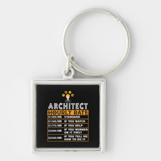 Architect Hourly geeft een schamele prijs voor een Sleutelhanger (Voorkant)