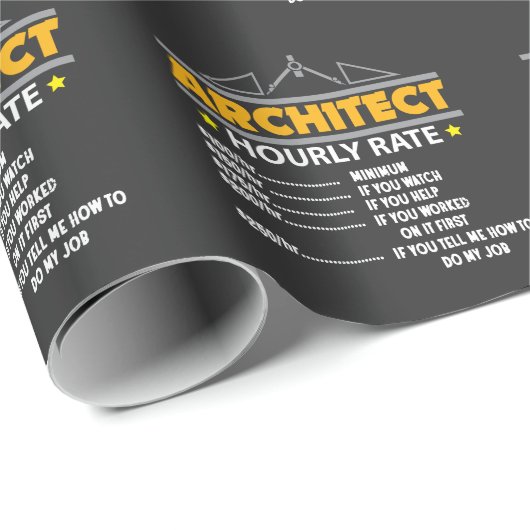 Architect Hourly Rate Funny Handyman Cadeaupapier (Rol Hoek)