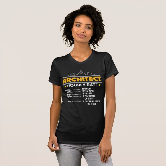Architect Hourly Rate Funny Handyman T-shirt (Voorkant volledig)